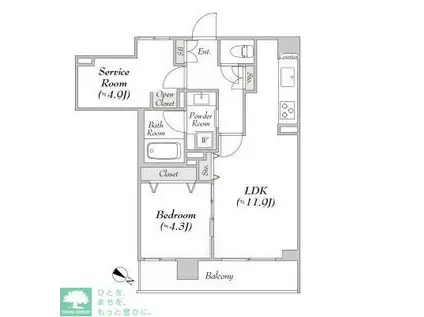 ルミーク文京千石(1SLDK/4階)の間取り写真