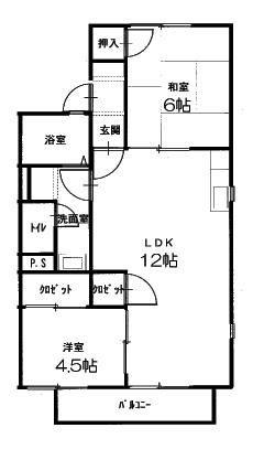 プランタンI(2LDK/2階)の間取り写真