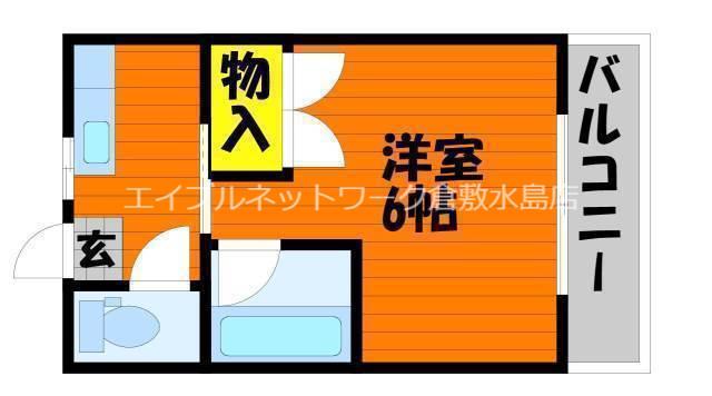 リトルハイム花尻 58番館(1K/3階)の間取り写真