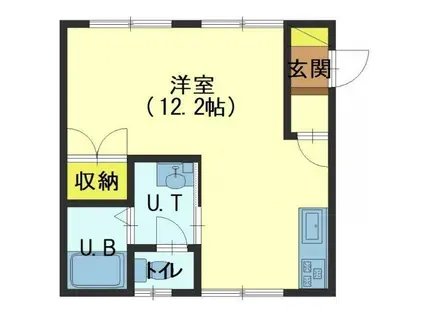 ローズヒル4(ワンルーム/3階)の間取り写真