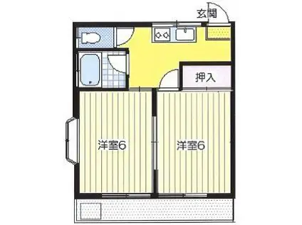 若草ムラノ(2K/2階)の間取り写真