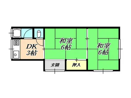 なごみコーポ(2K/2階)の間取り写真