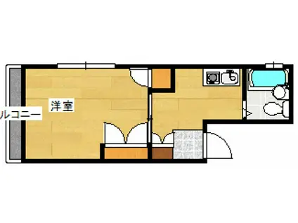 コーポ御幸(1K/4階)の間取り写真