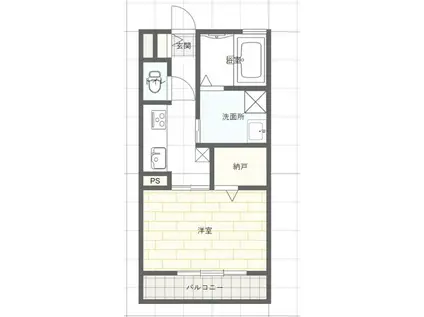 ハイム アイリー(1K/2階)の間取り写真