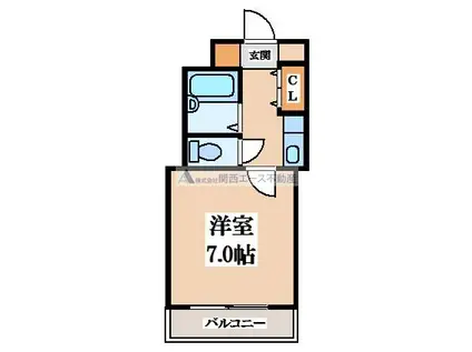 小阪駅前ヴィラデステ(1K/5階)の間取り写真