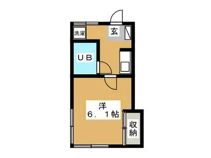 ペアシティ日吉B(1K/1階)の間取り写真