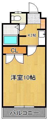 ハートフル北方(1K/5階)の間取り写真