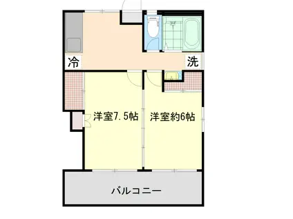 森電ビル(2DK/3階)の間取り写真