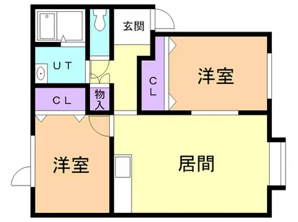 KOBAハイツ I(2LDK/1階)の間取り写真