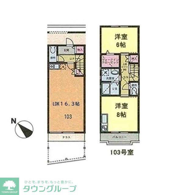 デザインステージ芝(2LDK/1階)の間取り写真