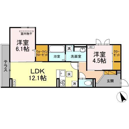 DS LIEN B(2LDK/1階)の間取り写真