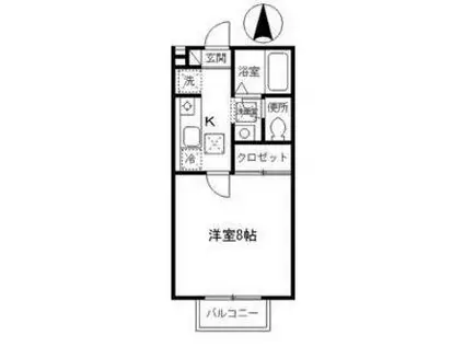 カーサモンテベルデ(1K/2階)の間取り写真