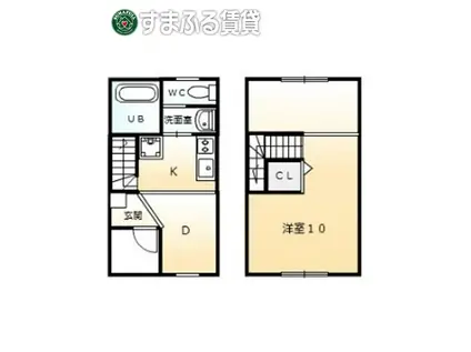 ラ・プリマベーラ(1DK/2階)の間取り写真