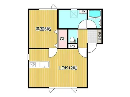 グランデル3(1LDK/2階)の間取り写真