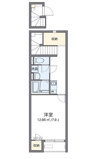 クレイノ西大寺(1K/2階)の間取り写真
