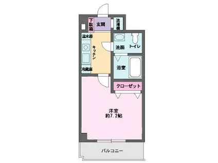 モリタハイツ(1K/3階)の間取り写真