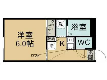 リベェールI(1K/2階)の間取り写真