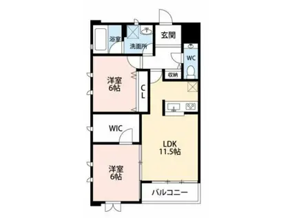 PRIVEE(2LDK/3階)の間取り写真