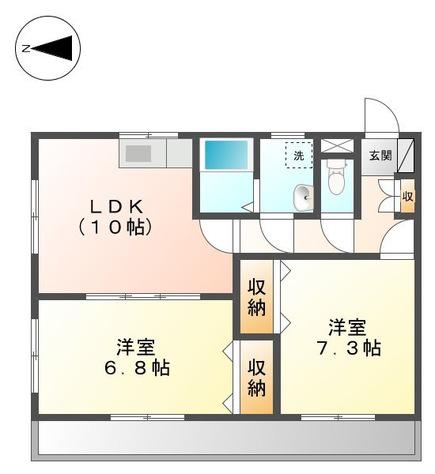 クレストール(2LDK/1階)の間取り写真