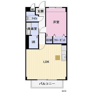 ハイツフラワーガーデンソルボンヌ(1LDK/1階)の間取り写真
