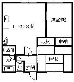 早川マンションNO.3(2LDK/2階)の間取り写真