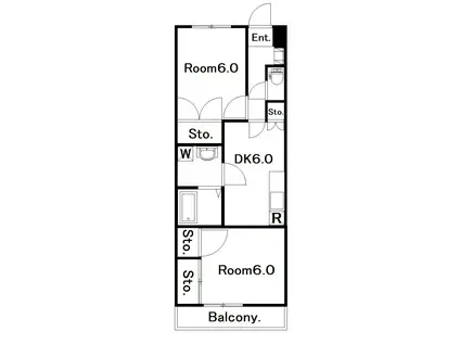 パークヒルズ立山(2DK/4階)の間取り写真