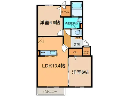 AMY V(2LDK/3階)の間取り写真