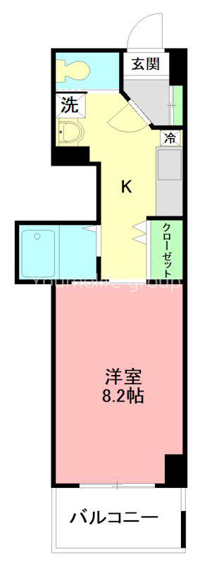 アバンサール湘南(1K/2階)の間取り写真