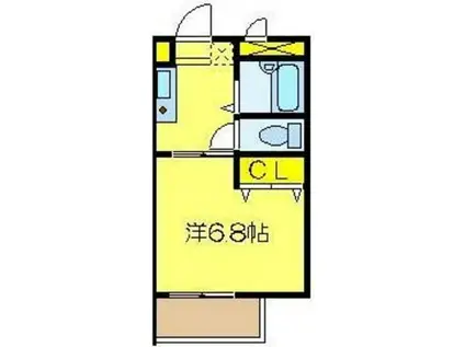 コンフォートベルハウスB棟(1K/3階)の間取り写真
