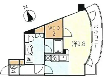 ハーベストヒルズ溝の口II(ワンルーム/2階)の間取り写真