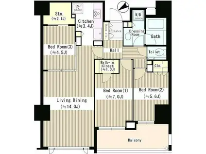 シティテラス目白(3LDK/16階)の間取り写真