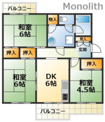 光明台19(3DK/5階)の間取り写真