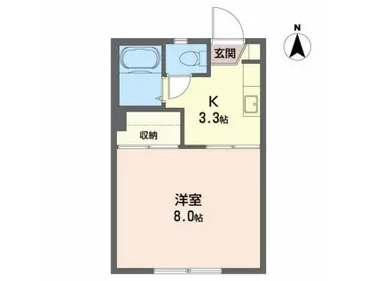 ブルージュ(1K/1階)の間取り写真