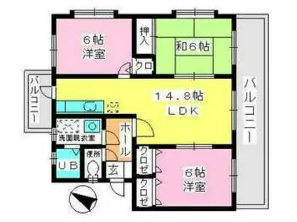 高義ビルIII(3LDK/3階)の間取り写真