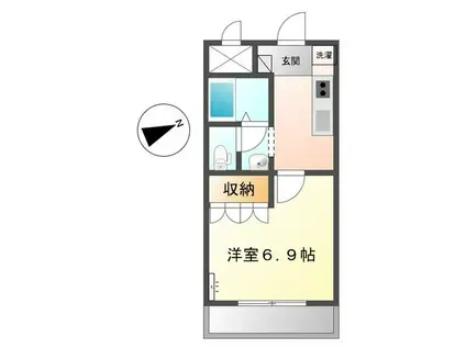 メゾンクローバー(1K/2階)の間取り写真