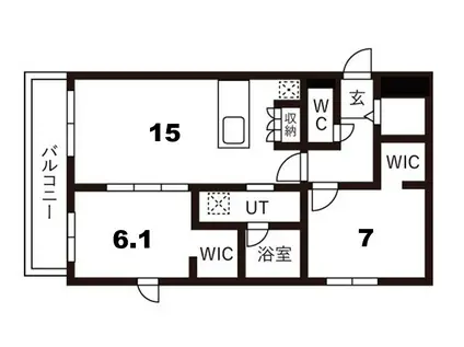 ピオネロ恵庭IV(2LDK/2階)の間取り写真