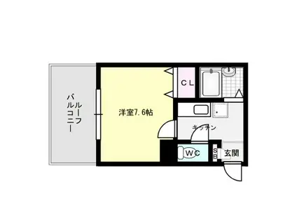 パークコート博多(1K/5階)の間取り写真