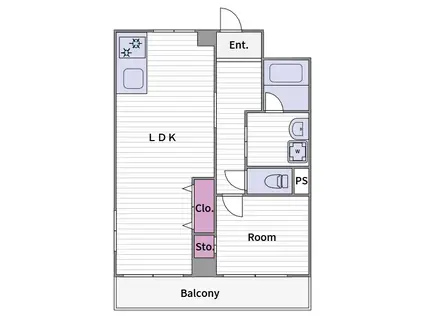第一双基(1LDK/6階)の間取り写真