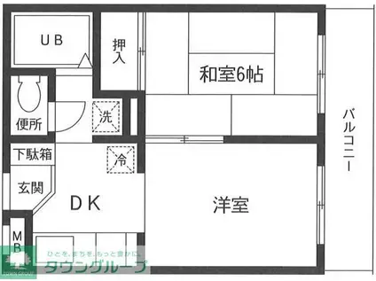 ロン・ボア・カサベール(2DK/2階)の間取り写真