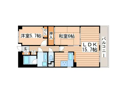 ライオンズマンション富沢(2LDK/3階)の間取り写真