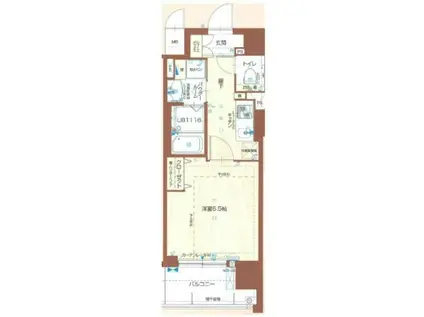 レジュールアッシュアーバンベイ(1K/3階)の間取り写真