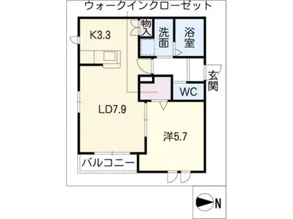 リーブルメゾン(1LDK/2階)の間取り写真