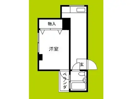 晃大ビル(1DK/4階)の間取り写真