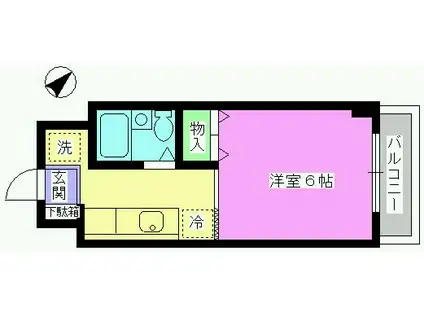 グレイスコートおお樹(1K/4階)の間取り写真