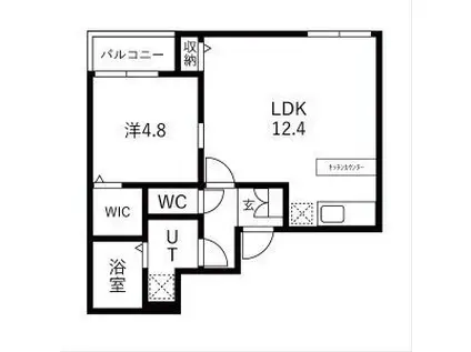 FIKA道徳(1LDK/2階)の間取り写真