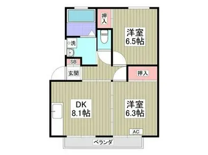 第二ひさごハイツ(1LDK/1階)の間取り写真