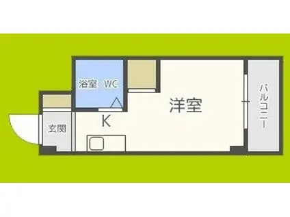 昭和グランドハイツ大淀(ワンルーム/3階)の間取り写真