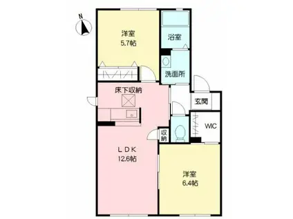 シャーメゾン小森野(2LDK/1階)の間取り写真