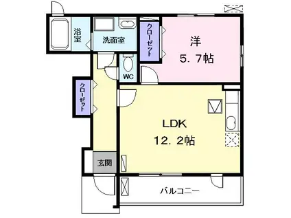 サン ブリーズ I(1LDK/1階)の間取り写真