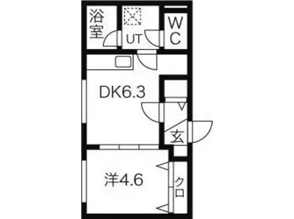 ステラレジデンス南沢(1DK/2階)の間取り写真
